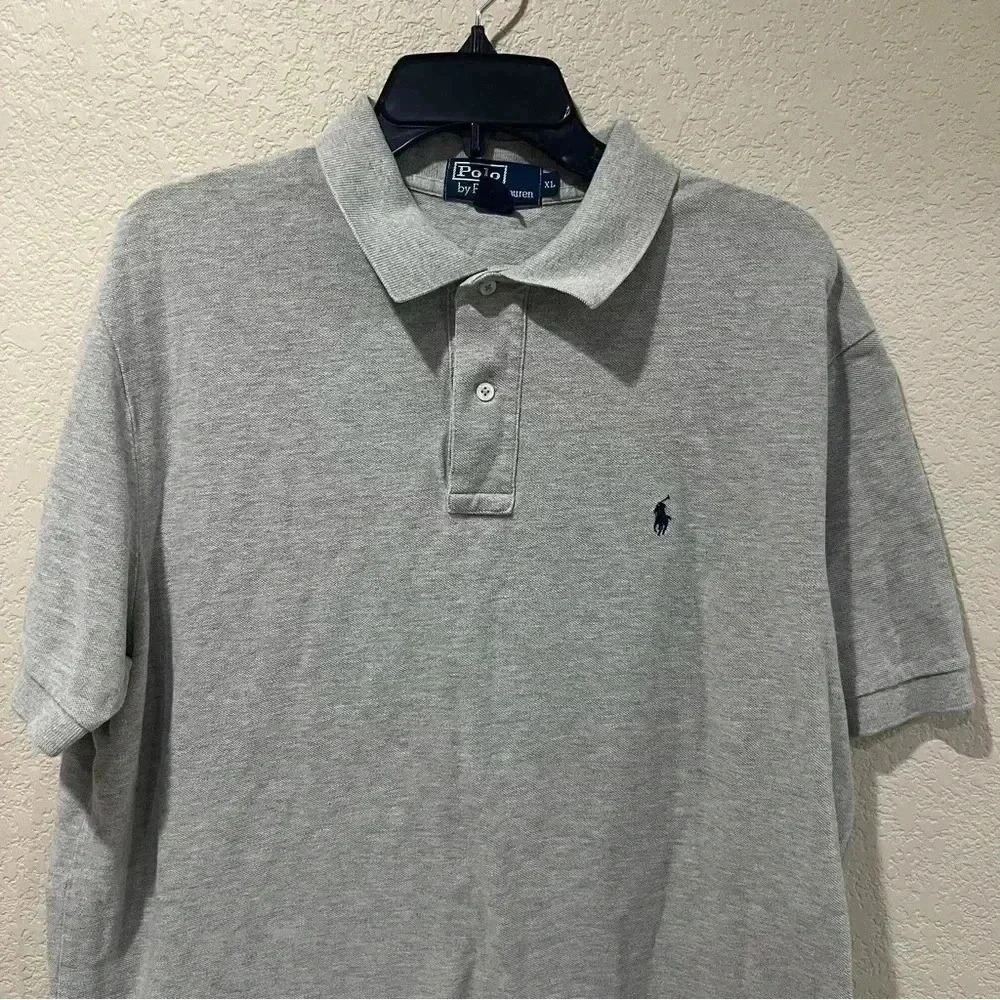 Polo By Ralph Lauren Men’s Cotton Gray Polo Shirt Short Sleeve Size XL Collared